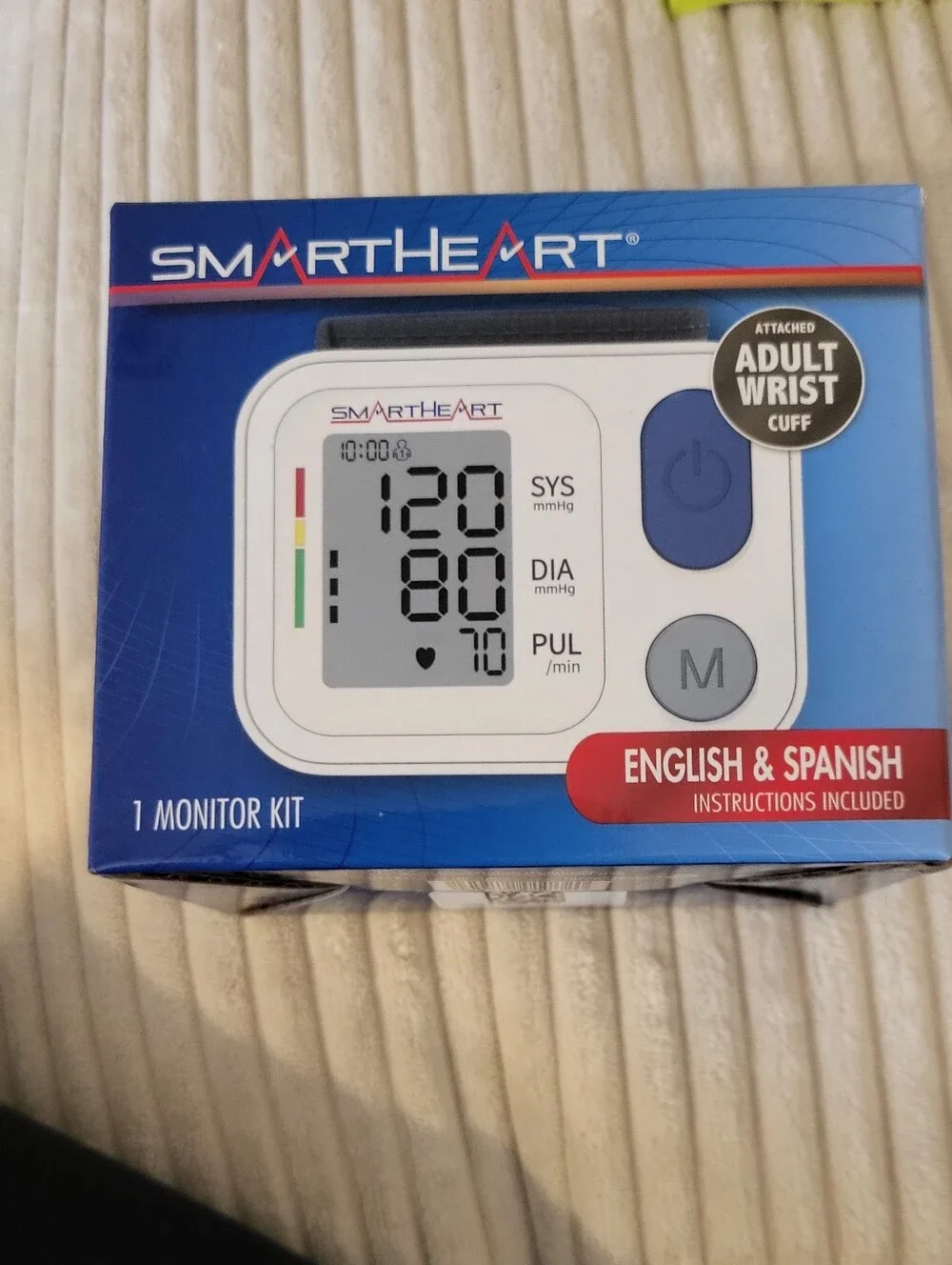 Blue Wrist Blood Pressure Monitor - Adult Cuff